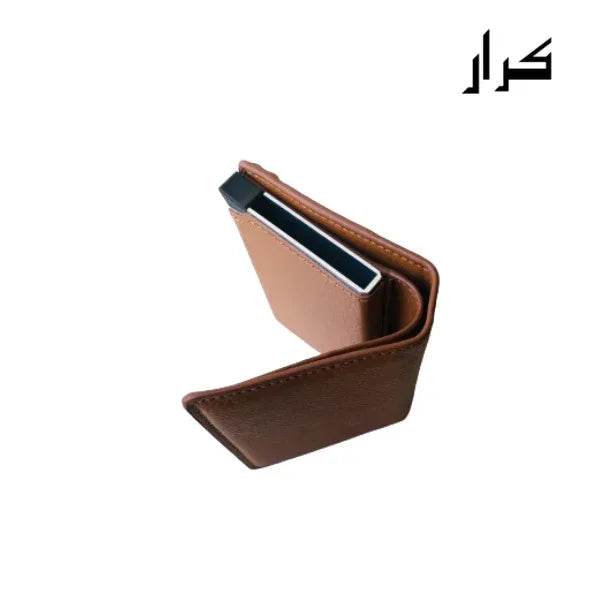 PU Bifold Leather Wallet & Pop up card holder with Coin Zipper - Karar.Shop