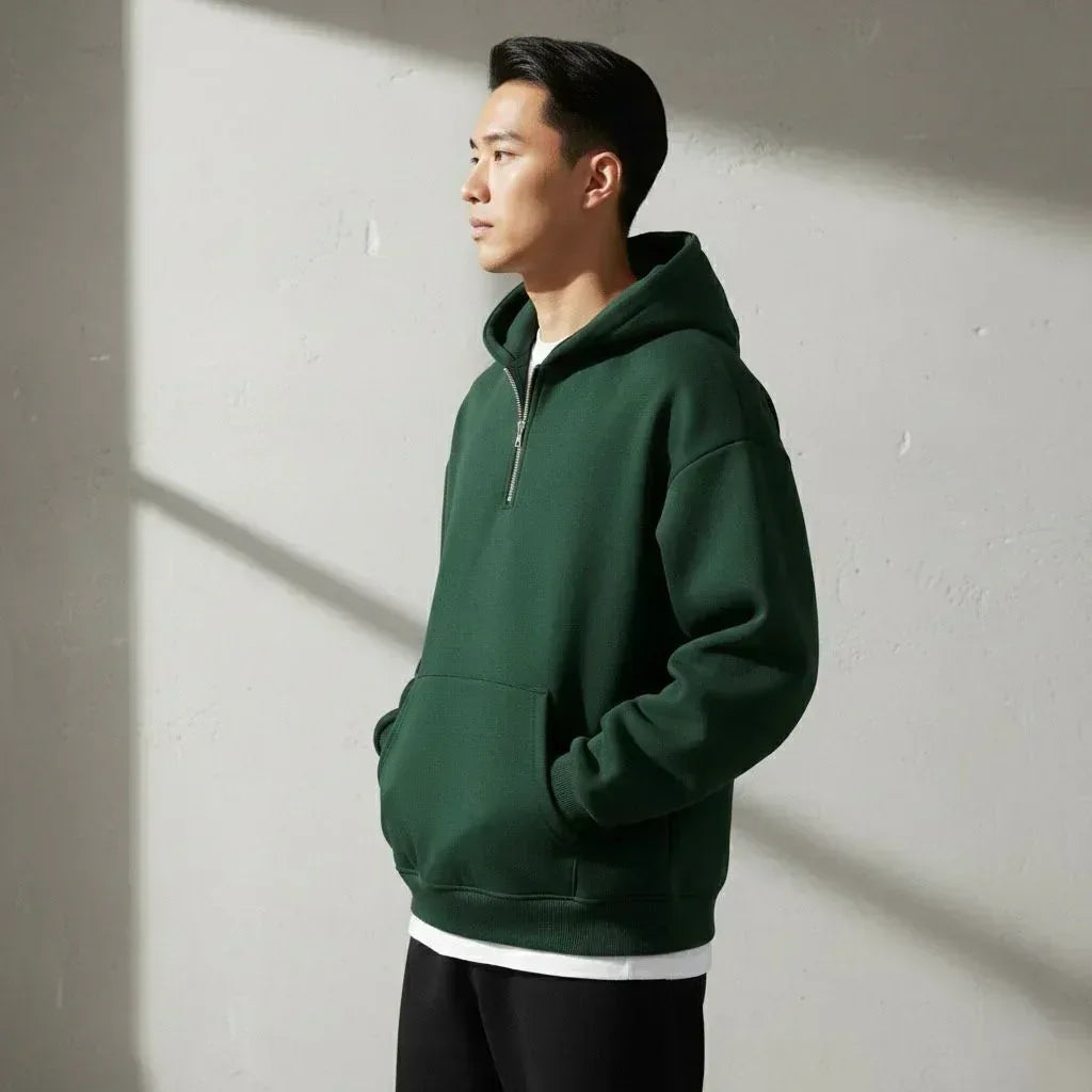 Karar Quarter Zip Hoodie Heavy Weight Drop Shoulders 350+GSM - Karar.Shop