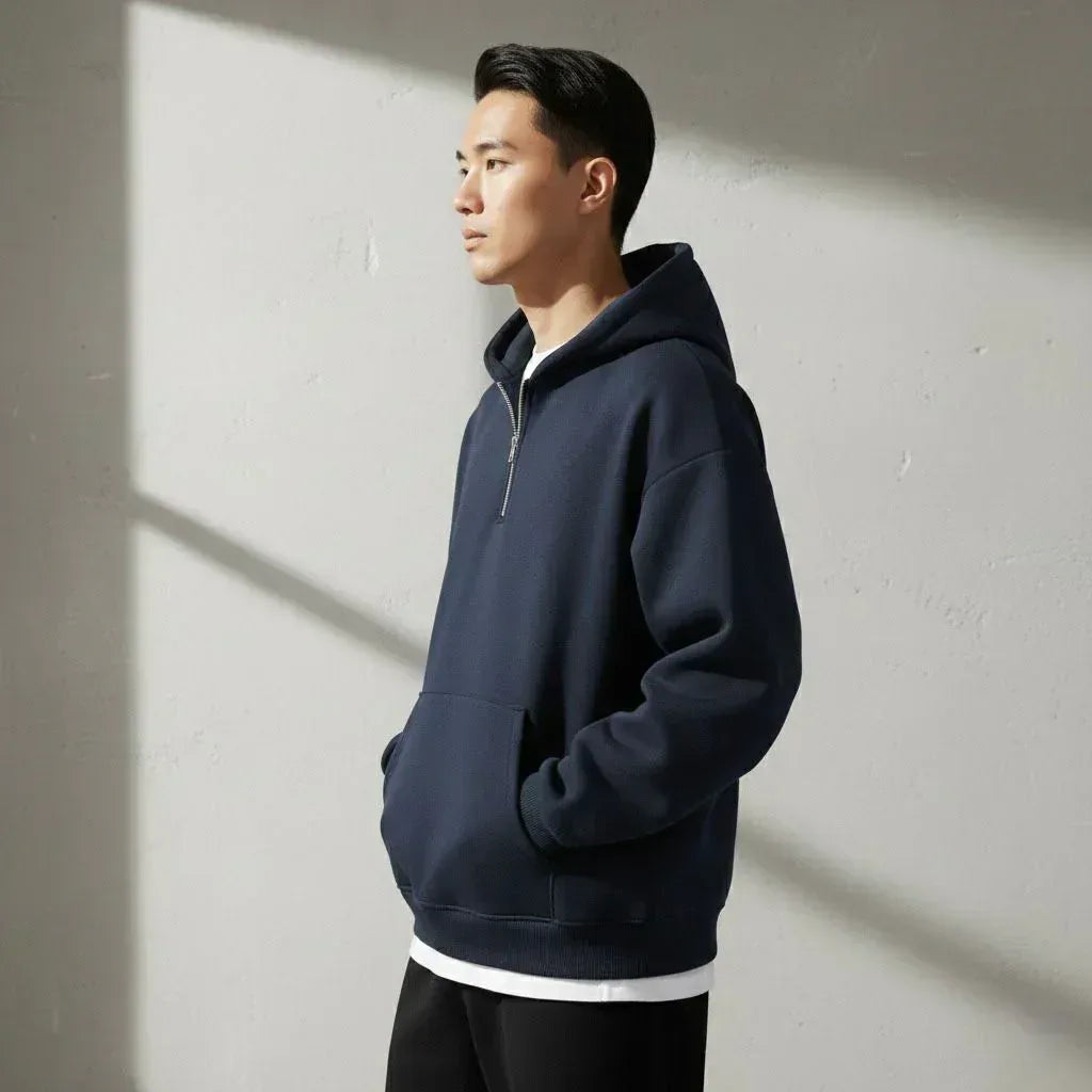 Karar Quarter Zip Hoodie Heavy Weight Drop Shoulders 350+GSM - Karar.Shop