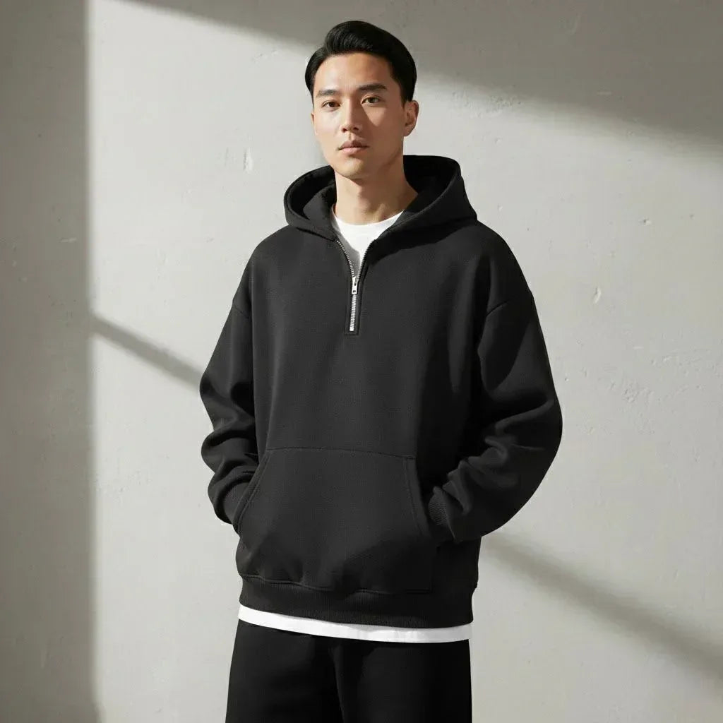 Karar Quarter Zip Hoodie Heavy Weight Drop Shoulders 350+GSM - Karar.Shop